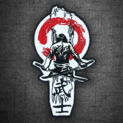 Fantasma Samurai bordado hierro en parche KatanasVelcro regalo 3